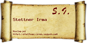 Stettner Irma névjegykártya